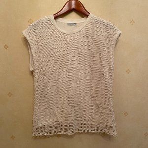 Beige Crochet Top, Size S
